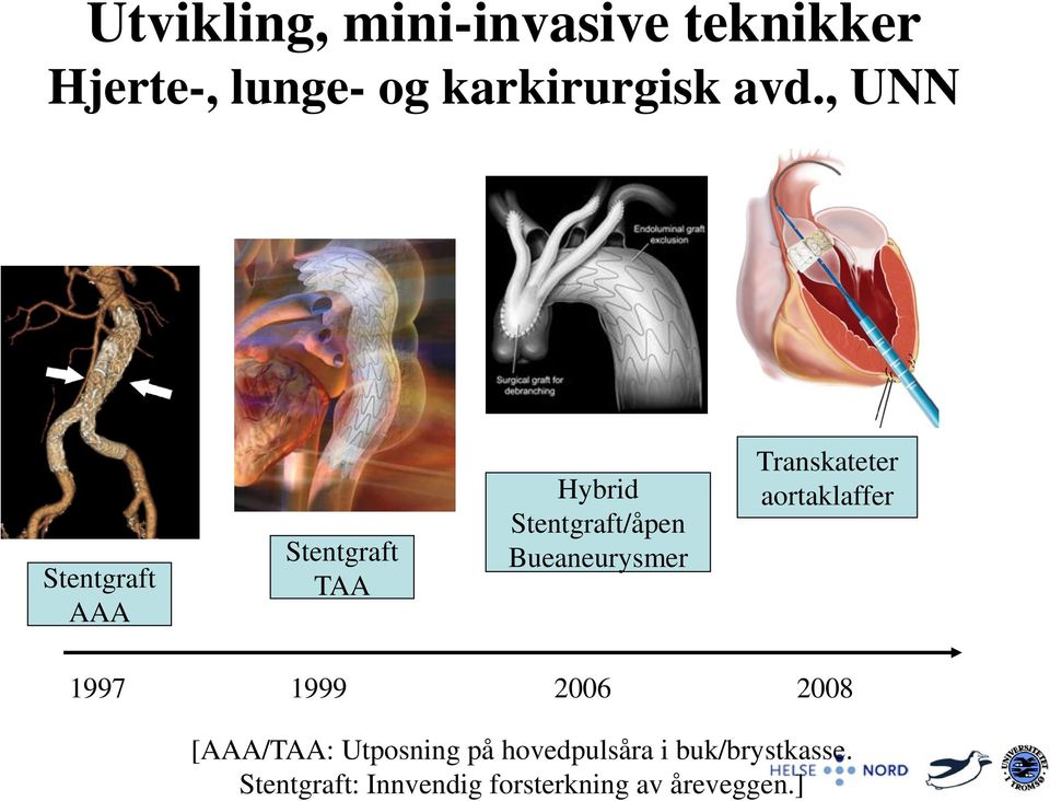 Transkateter aortaklaffer 1997 1999 2006 2008 [AAA/TAA: Utposning på