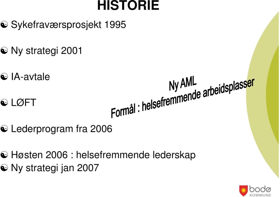 2006 HISTORIE Høsten 2006 :