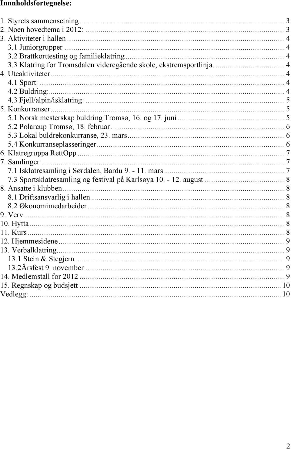 februar... 6 5.3 Lokal buldrekonkurranse, 23. mars... 6 5.4 Konkurranseplasseringer... 6 6. Klatregruppa RettOpp... 7 7. Samlinger... 7 7.1 Isklatresamling i Sørdalen, Bardu 9. - 11. mars... 7 7.3 Sportsklatresamling og festival på Karlsøya 10.