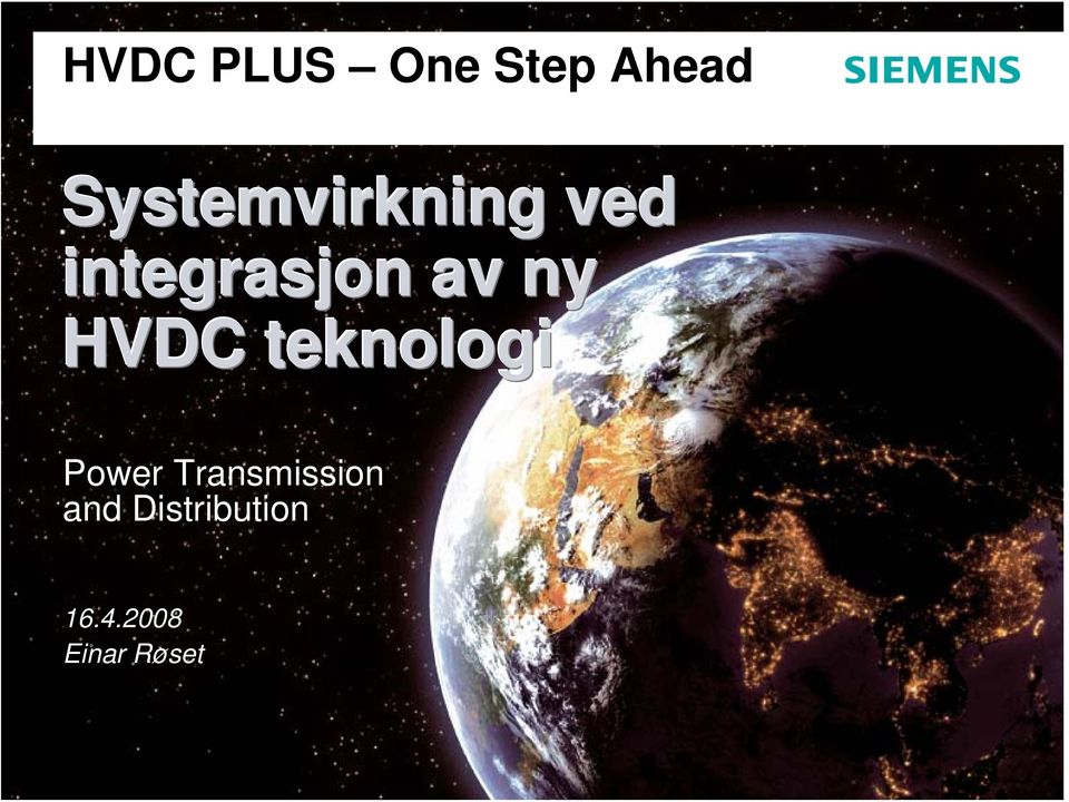 ny HVDC teknologi Power