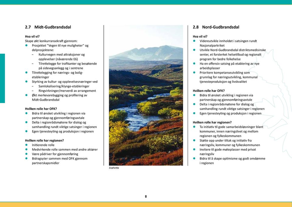 Ringvirkninger/merverdi av arrangement z Økt merkevarebygging og profilering av Midt-Gudbrandsdal z Bidra til ønsket utvikling i regionen via partnerskap og gjennomføringsavtale z Delta i