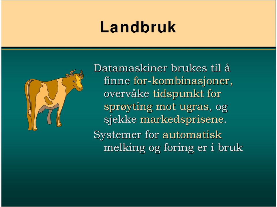 tidspunkt for sprøyting mot ugras, og sjekke