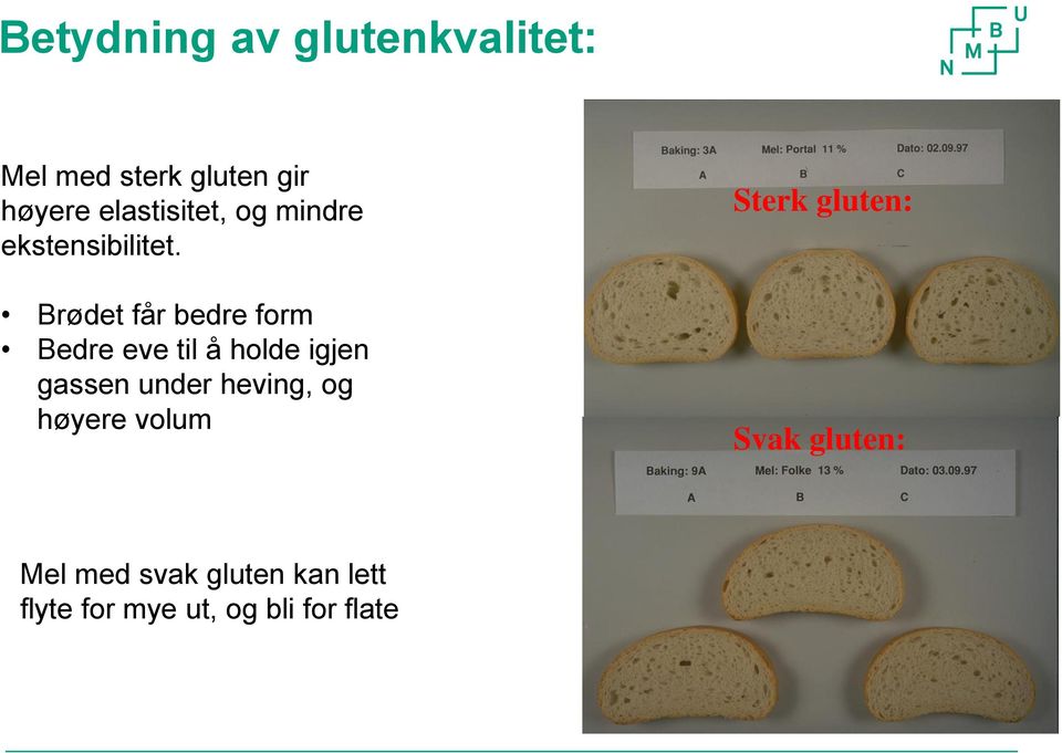 Brødet får bedre form Bedre eve til å holde igjen gassen under heving, og