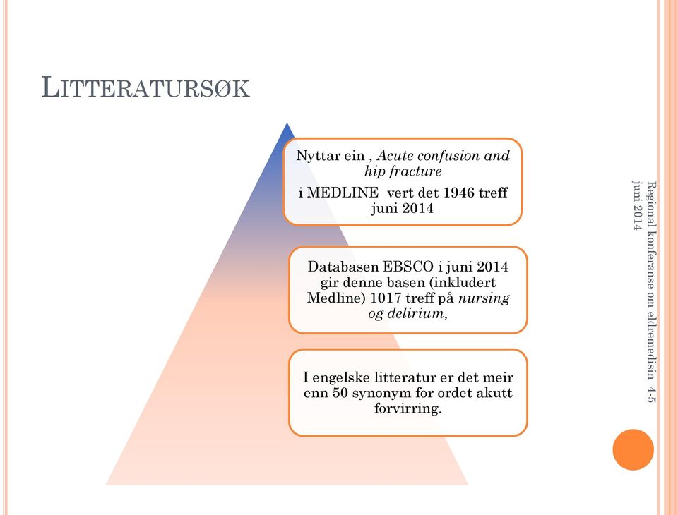 (inkludert Medline) 1017 treff på nursing og delirium, I