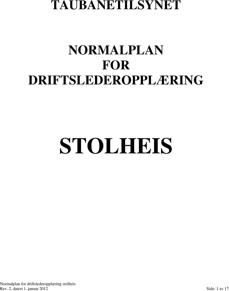 DRIFTSLEDEROPPLÆRING