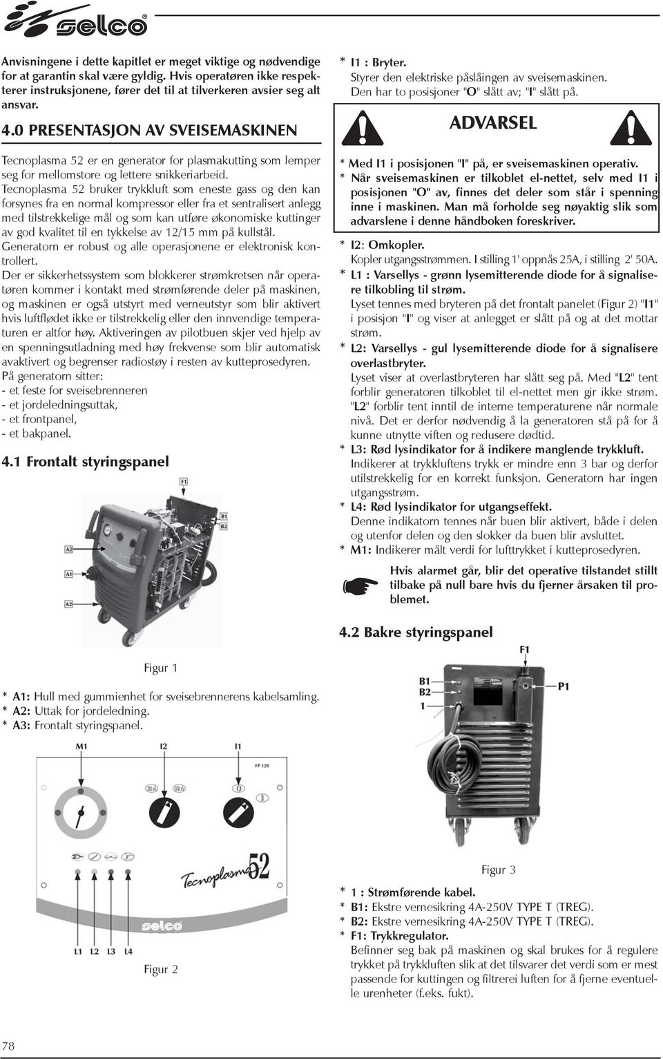 Tecnoplasma 52 bruker trykkluft som eneste gass og den kan forsynes fra en normal kompressor eller fra et sentralisert anlegg med tilstrekkelige mål og som kan utføre økonomiske kuttinger av god