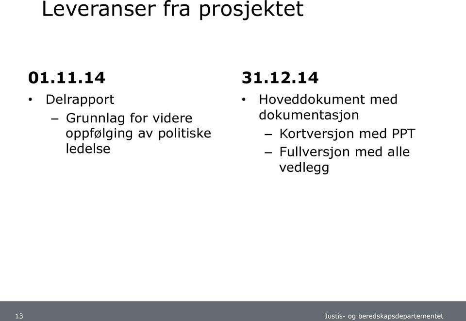 politiske ledelse 31.12.