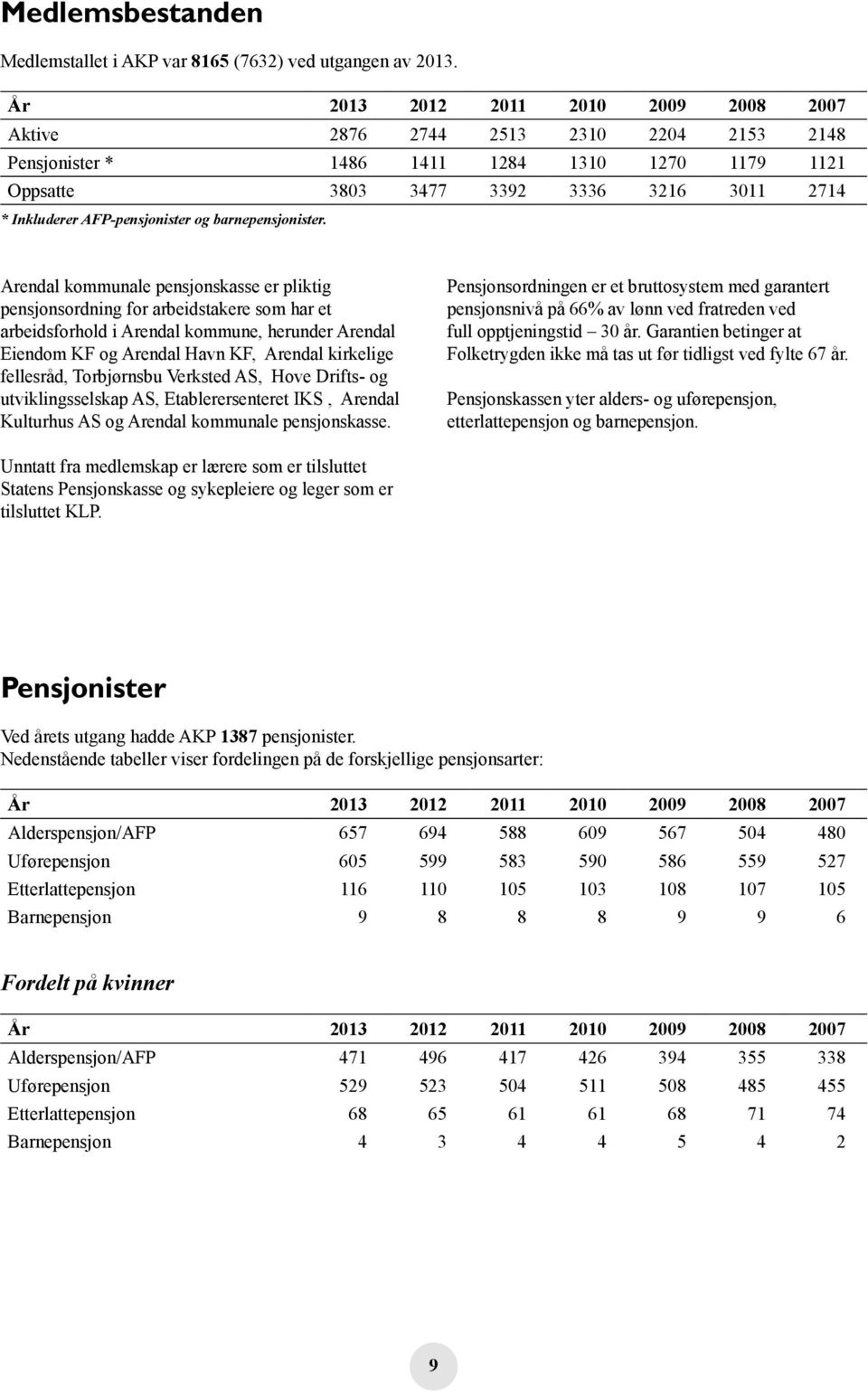 AFP-pensjonister og barnepensjonister.