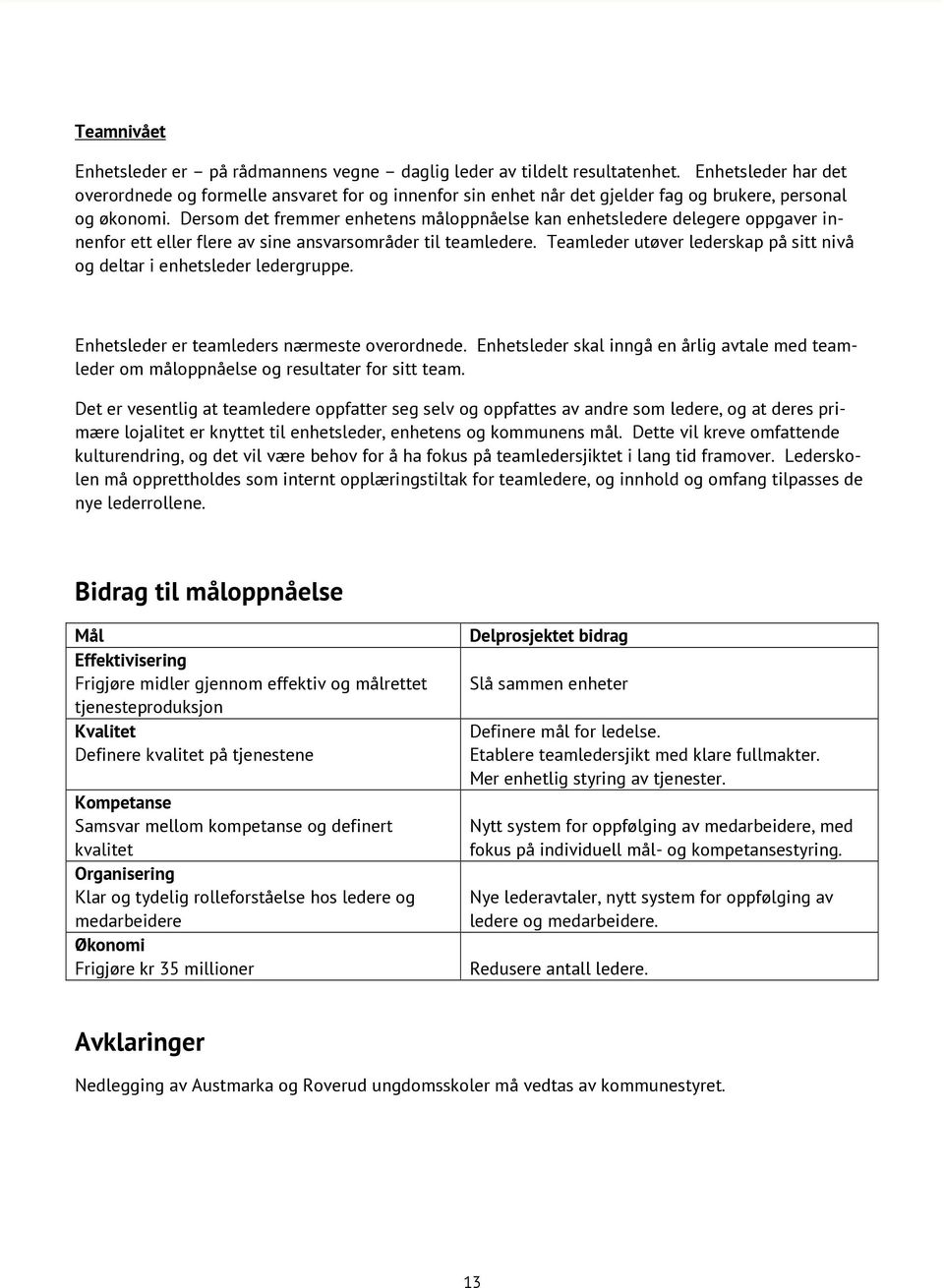 Dersom det fremmer enhetens måloppnåelse kan enhetsledere delegere oppgaver innenfor ett eller flere av sine ansvarsområder til teamledere.