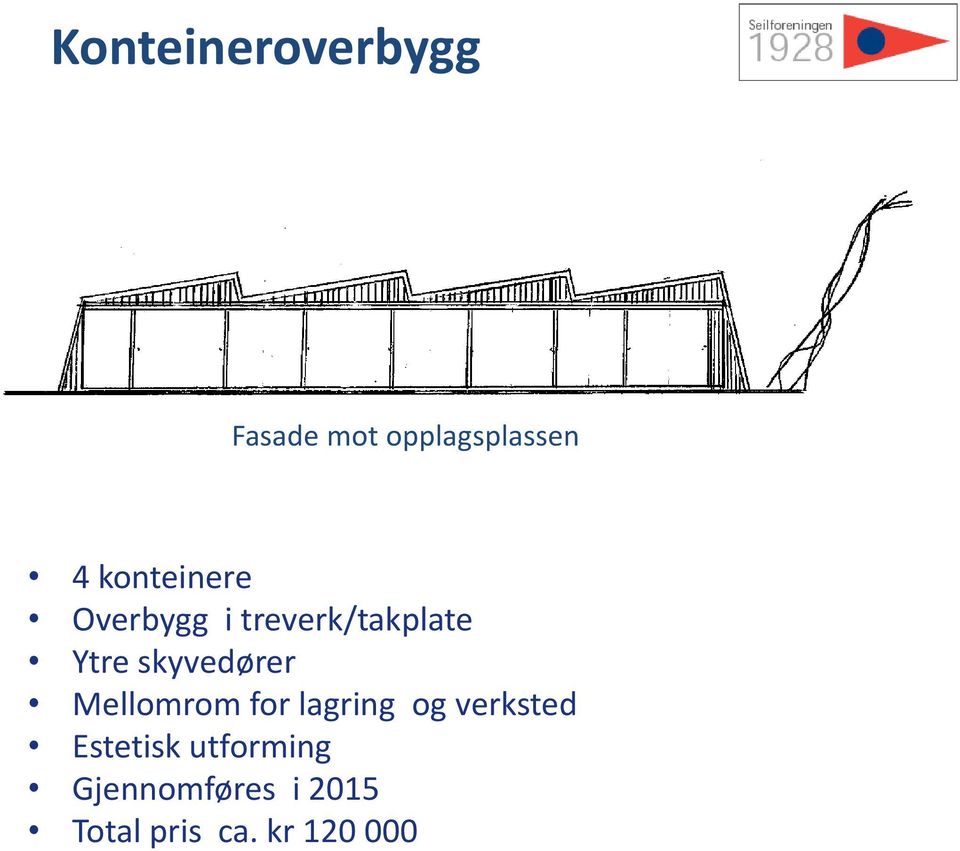 skyvedører Mellomrom for lagring og verksted