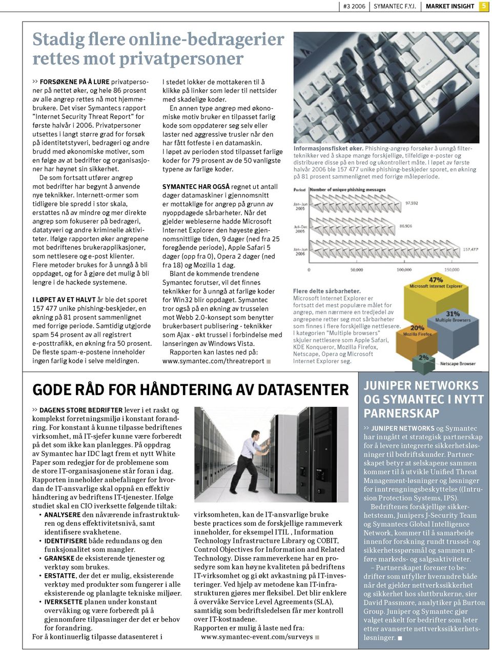 Det viser Symantecs rapport Internet Security Threat Report for første halvår i 2006.