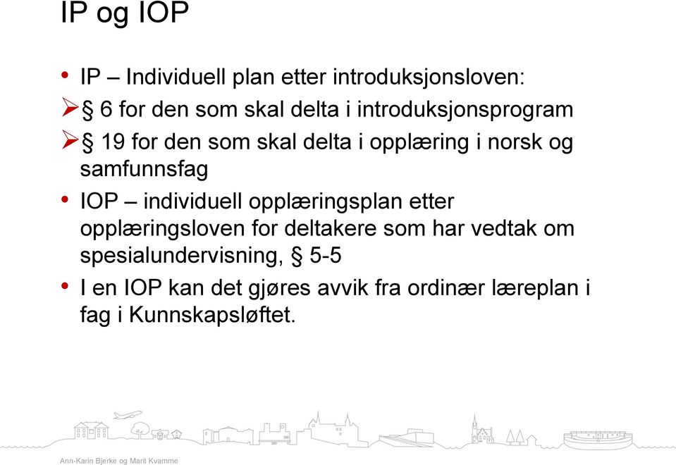 individuell opplæringsplan etter opplæringsloven for deltakere som har vedtak om