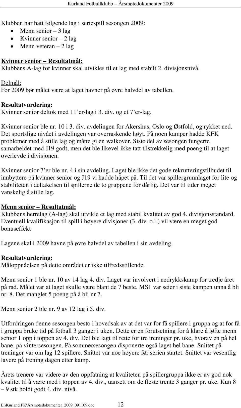 Kvinner senior ble nr. 10 i 3. div. avdelingen for Akershus, Oslo og Østfold, og rykket ned. Det sportslige nivået i avdelingen var overraskende høyt.