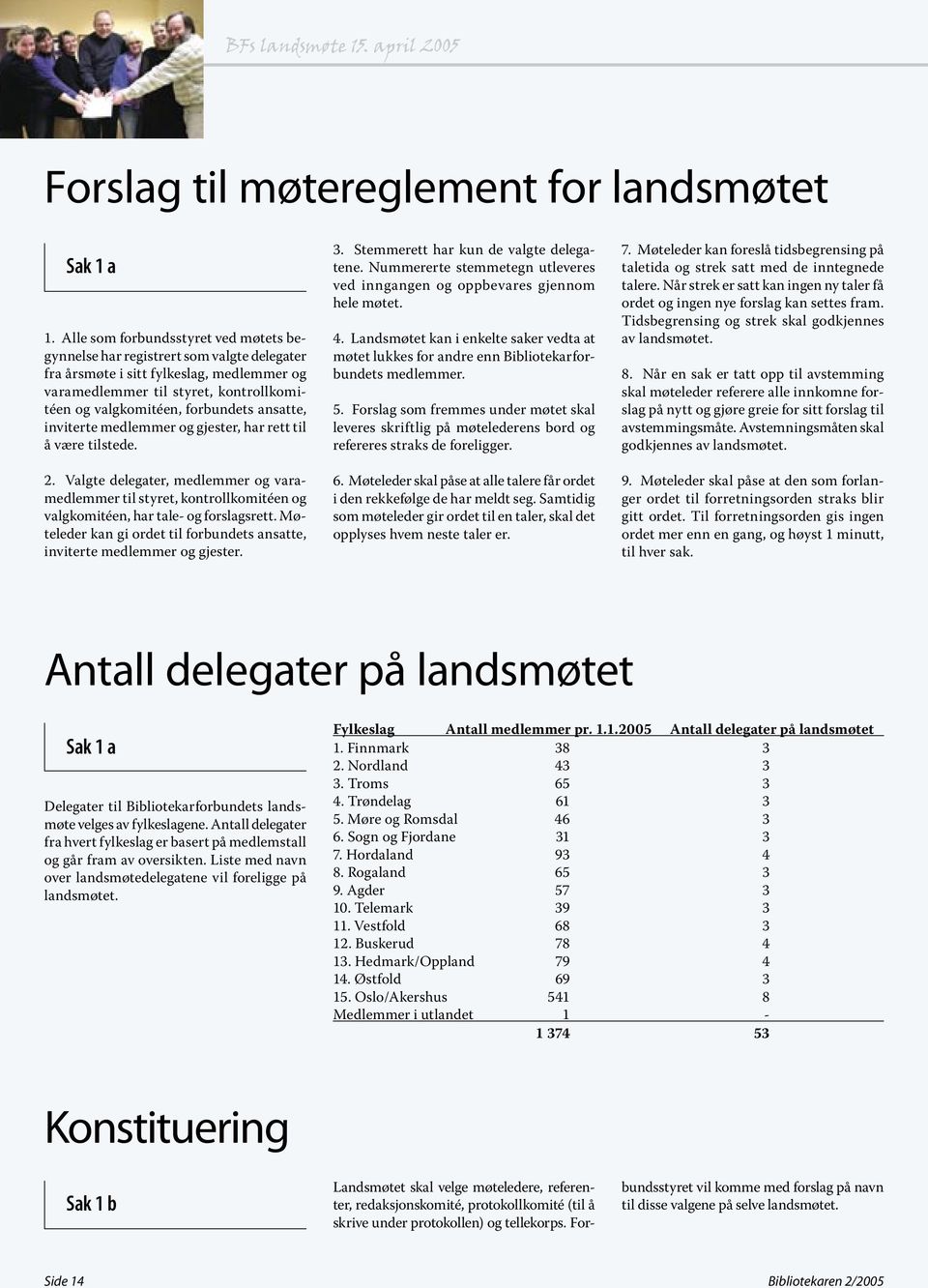 ansatte, inviterte medlemmer og gjester, har rett til å være tilstede. 2. Valgte delegater, medlemmer og varamedlemmer til styret, kontrollkomitéen og valgkomitéen, har tale- og forslagsrett.