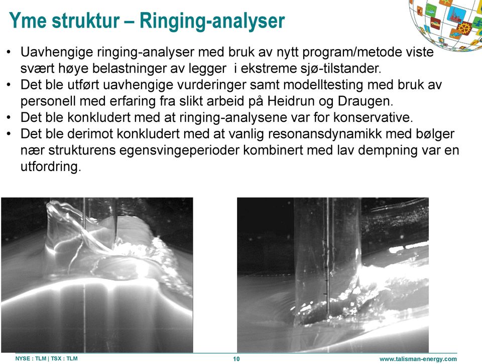 Det ble utført uavhengige vurderinger samt modelltesting med bruk av personell med erfaring fra slikt arbeid på Heidrun og