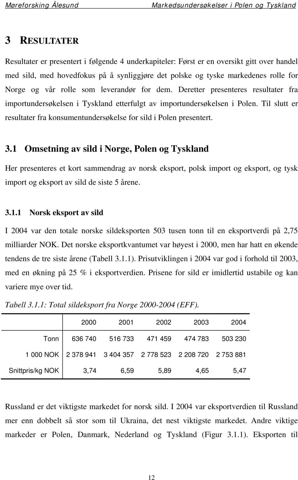 Til slutt er resultater fra konsumentundersøkelse for sild i Polen presentert. 3.