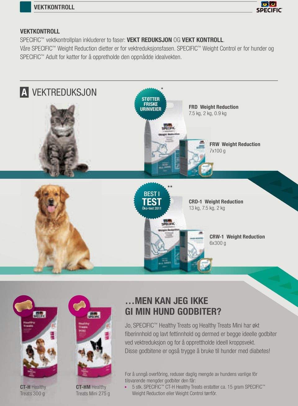 9 kg FrW Weight reduction 7x100 g BEST I test Öko-test 2011 ** Crd-1 Weight reduction 13 kg, 7.5 kg, 2 kg CrW-1 Weight reduction 6x300 g men kan jeg ikke gi min hund godbiter?
