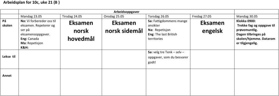 Repeterer og Eksamen Eksamen ansikter Eksamen Trekke fag og oppgave til ser på Na: Repetisjon prøvemuntlig.