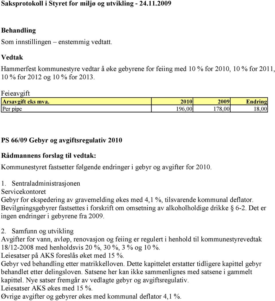 Bevilgningsgebyrer fastsettes i forskrift om omsetning av alkoholholdige drikke 6-2. Det er ingen endringer i gebyrene fra 20