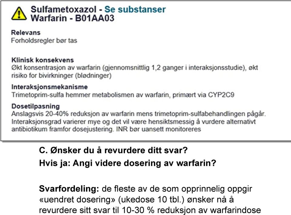 Svarfordeling: de fleste av de som opprinnelig oppgir