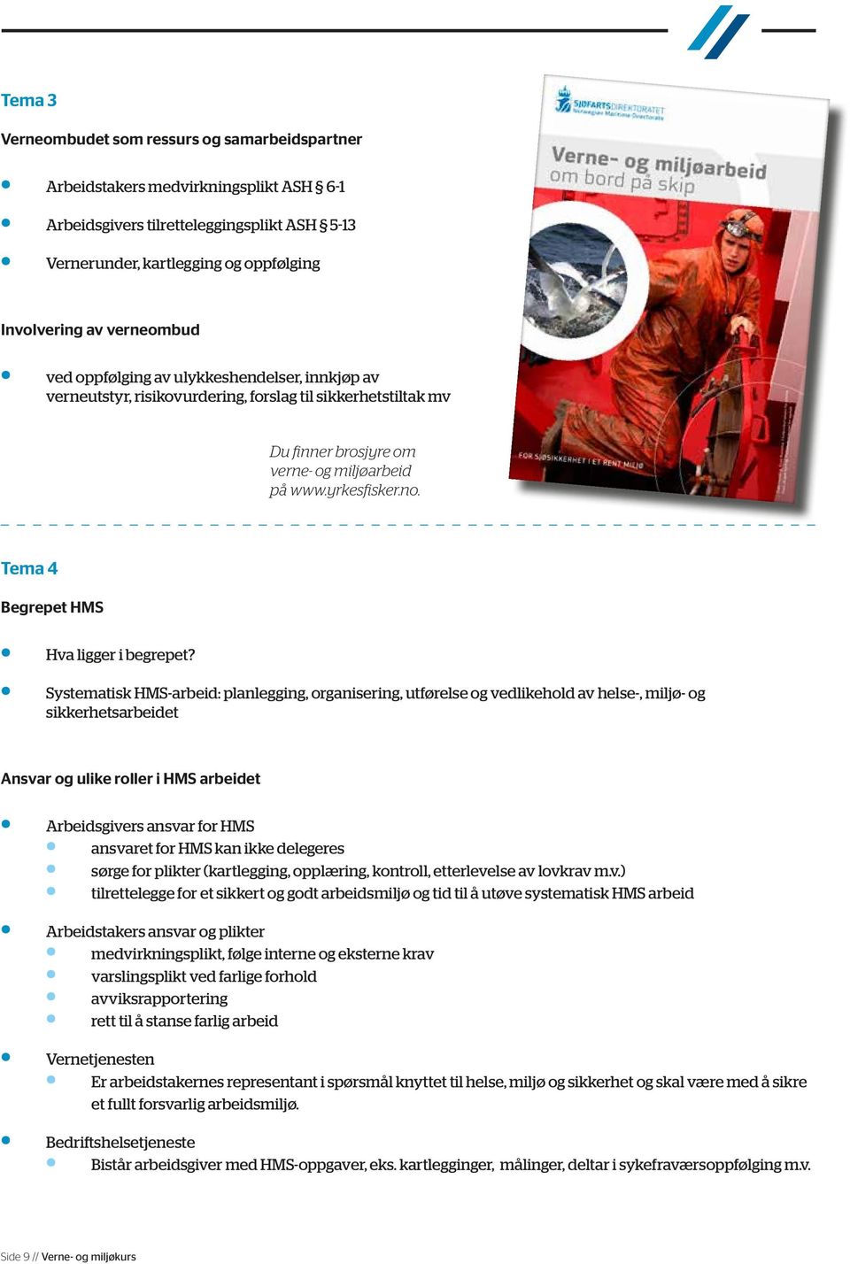 Tema 4 Begrepet HMS Hva ligger i begrepet?