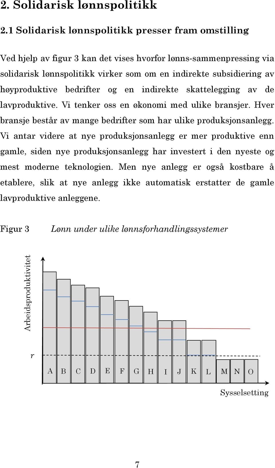 høyproduktive bedrifter og en indirekte skattelegging av de lavproduktive. Vi tenker oss en økonomi med ulike bransjer. Hver bransje består av mange bedrifter som har ulike produksjonsanlegg.