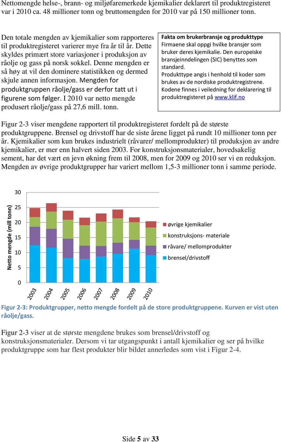 Denne mengden er så høy at vil den dominere statistikken og dermed skjule annen informasjon. Mengden for produktgruppen råolje/gass er derfor tatt ut i figurene som følger.