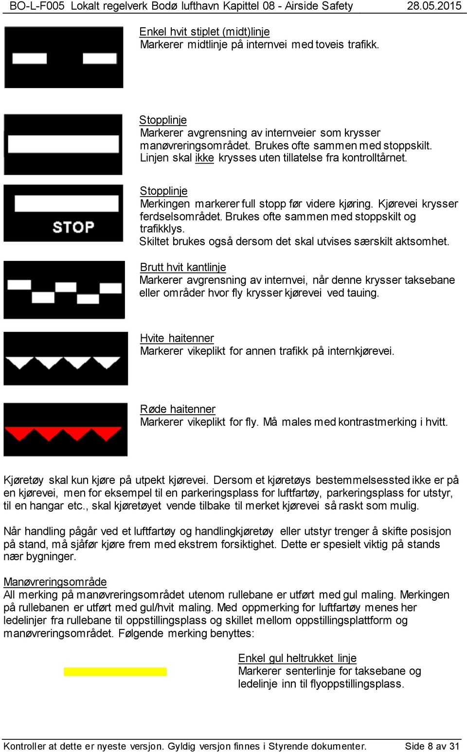 Brukes ofte sammen med stoppskilt og trafikklys. Skiltet brukes også dersom det skal utvises særskilt aktsomhet.