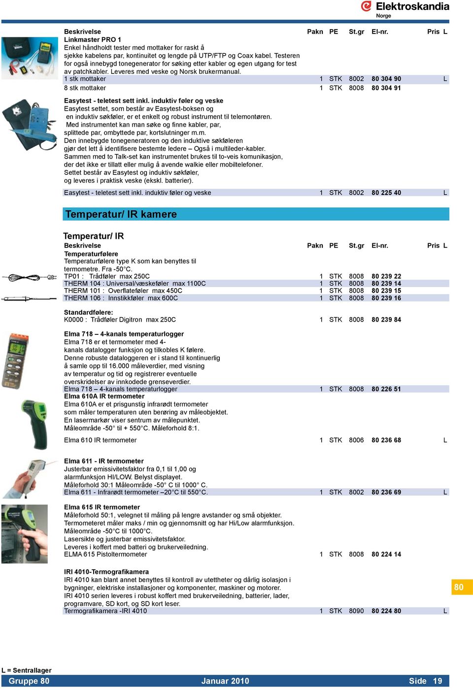 1 stk mottaker 1 STK 8002 80 304 90 L 8 stk mottaker 1 STK 8008 80 304 91 Easytest - teletest sett inkl. induktiv føler og veske Easytest settet, som består av Easytest-boksen og.