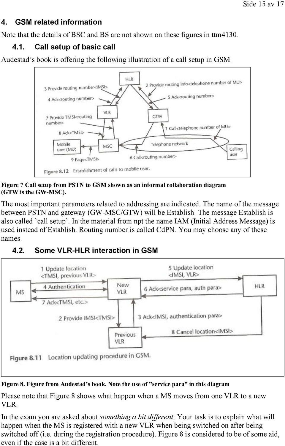 The name of the message between PSTN and gateway (GW-MSC/GTW) will be Establish. The message Establish is also called call setup.