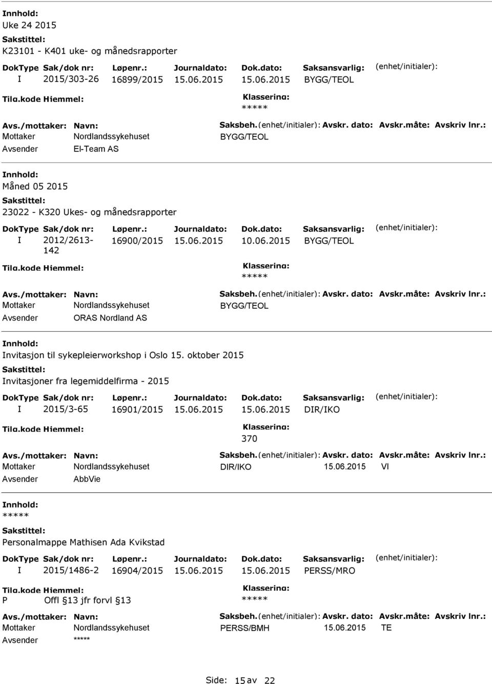 2015 Avsender ORAS Nordland AS nnhold: nvitasjon til sykepleierworkshop i Oslo 15.