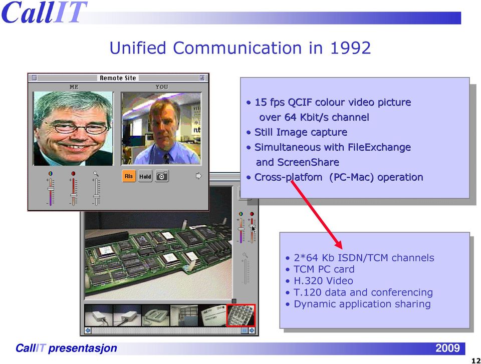 ScreenShare Cross-platfom (PC-Mac) operation Cross-platfom (PC-Mac) operation 2*64 2*64 Kb Kb ISDN/TCM ISDN/TCM channels channels TCM TCM