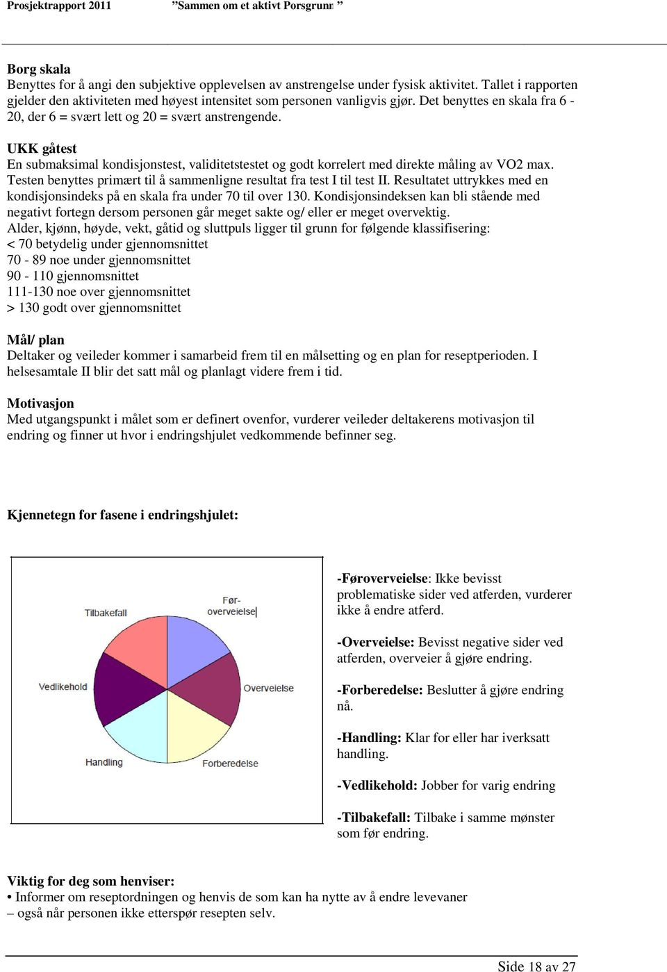 Testen benyttes primært til å sammenligne resultat fra test I til test II. Resultatet uttrykkes med en kondisjonsindeks på en skala fra under 70 til over 130.