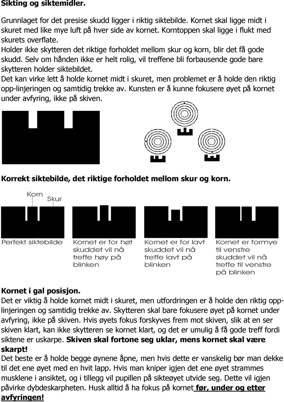 Selv om hånden ikke er helt rolig, vil treffene bli forbausende gode bare skytteren holder siktebildet.