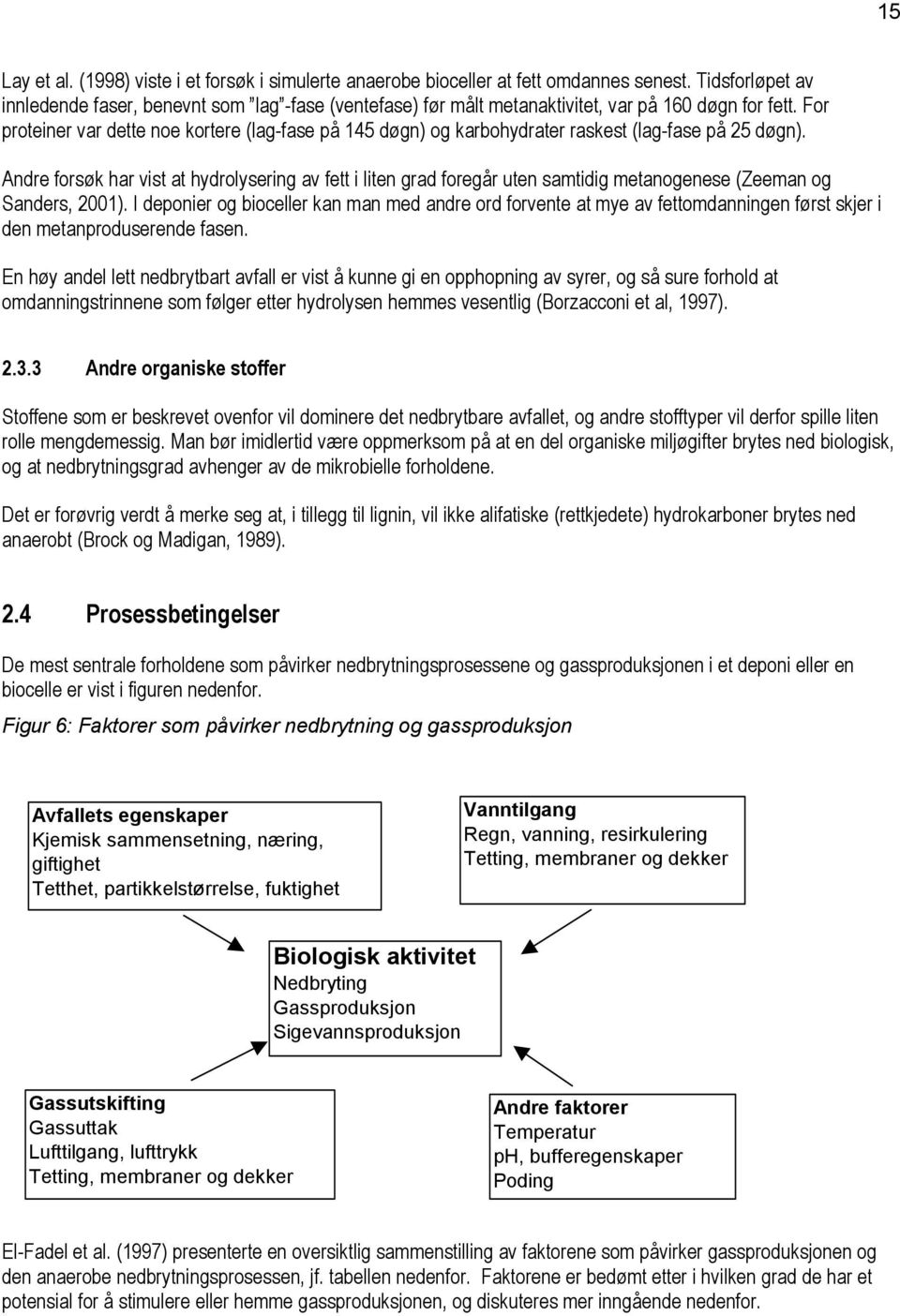 For proteiner var dette noe kortere (lag-fase på 145 døgn) og karbohydrater raskest (lag-fase på 25 døgn).