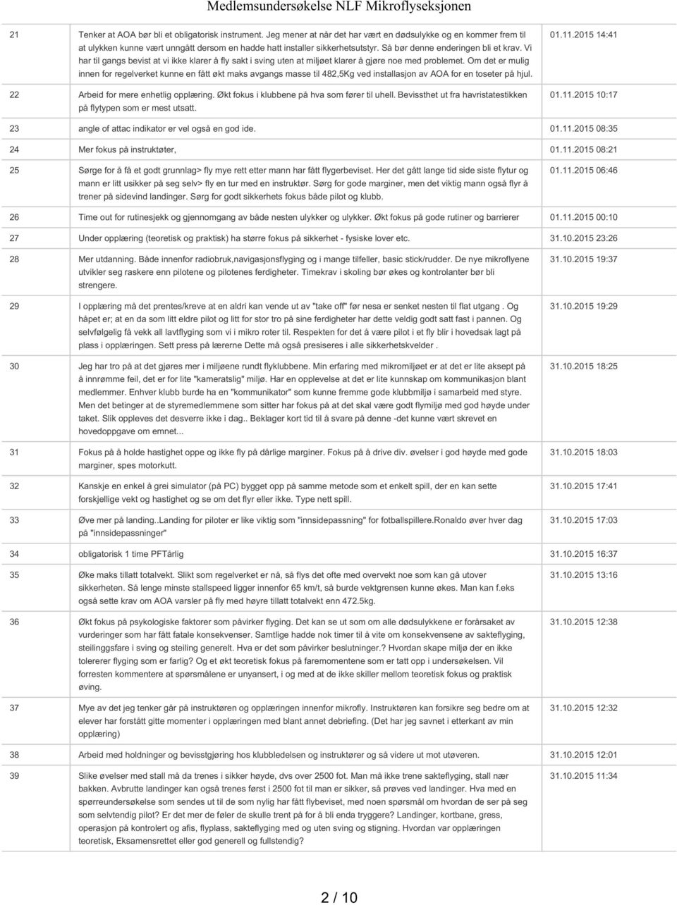 Om det er mulig innen for regelverket kunne en fått økt maks avgangs masse til 482,5Kg ved installasjon av AOA for en toseter på hjul. 22 Arbeid for mere enhetlig opplæring.