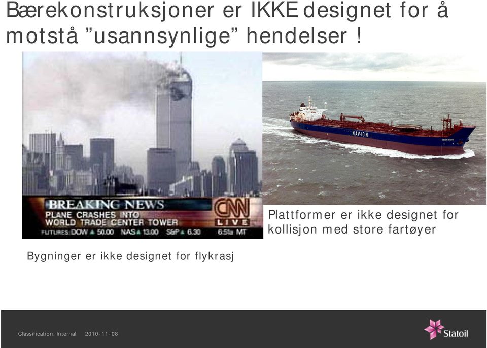 Bygninger er ikke designet for flykrasj