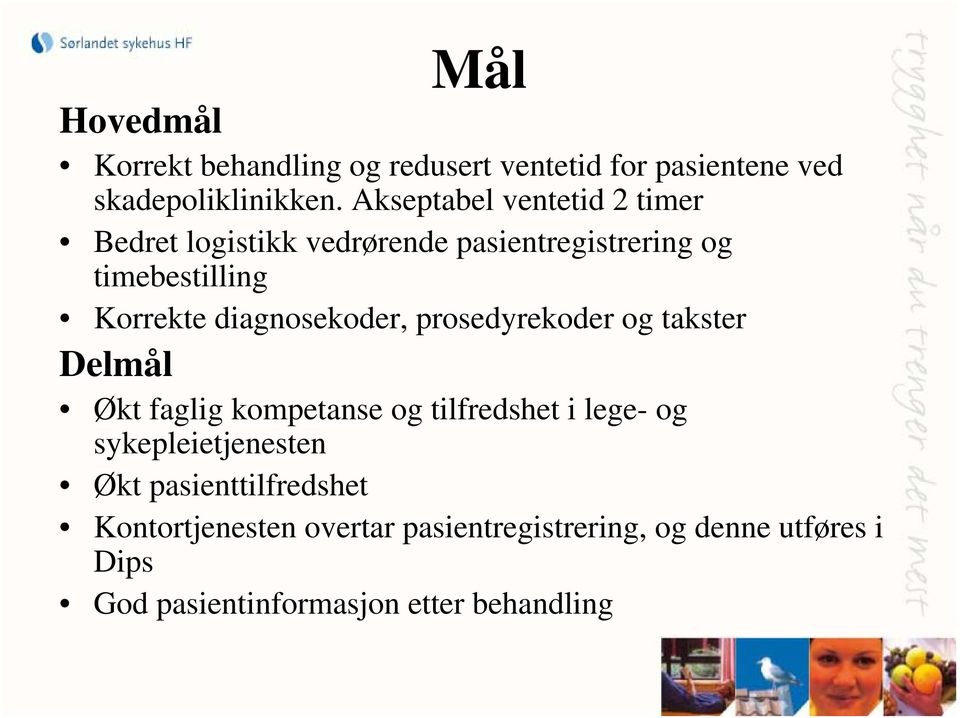 diagnosekoder, prosedyrekoder og takster Delmål Økt faglig kompetanse og tilfredshet i lege- og