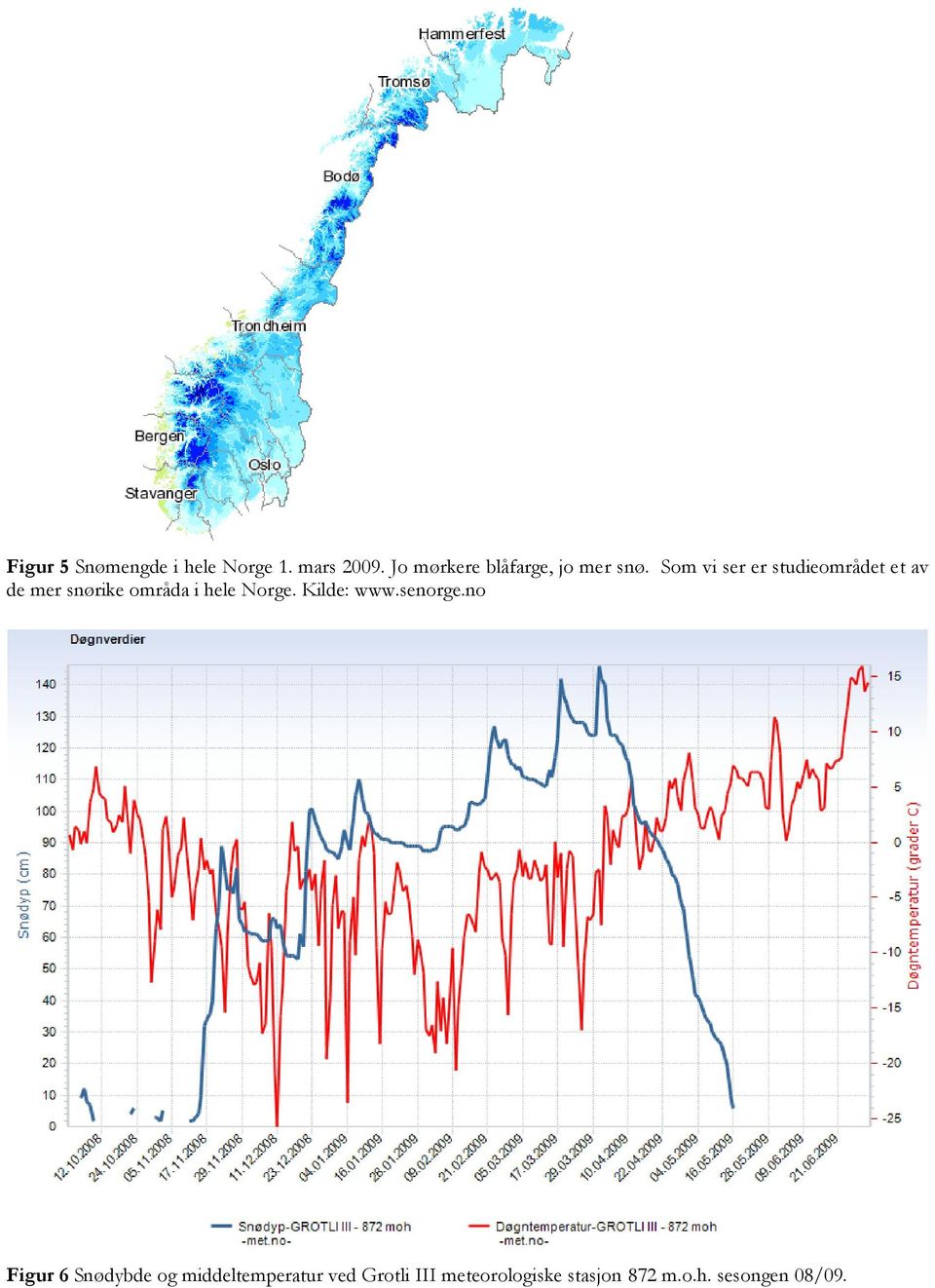 Som vi ser er studieområdet et av de mer snørike områda i hele