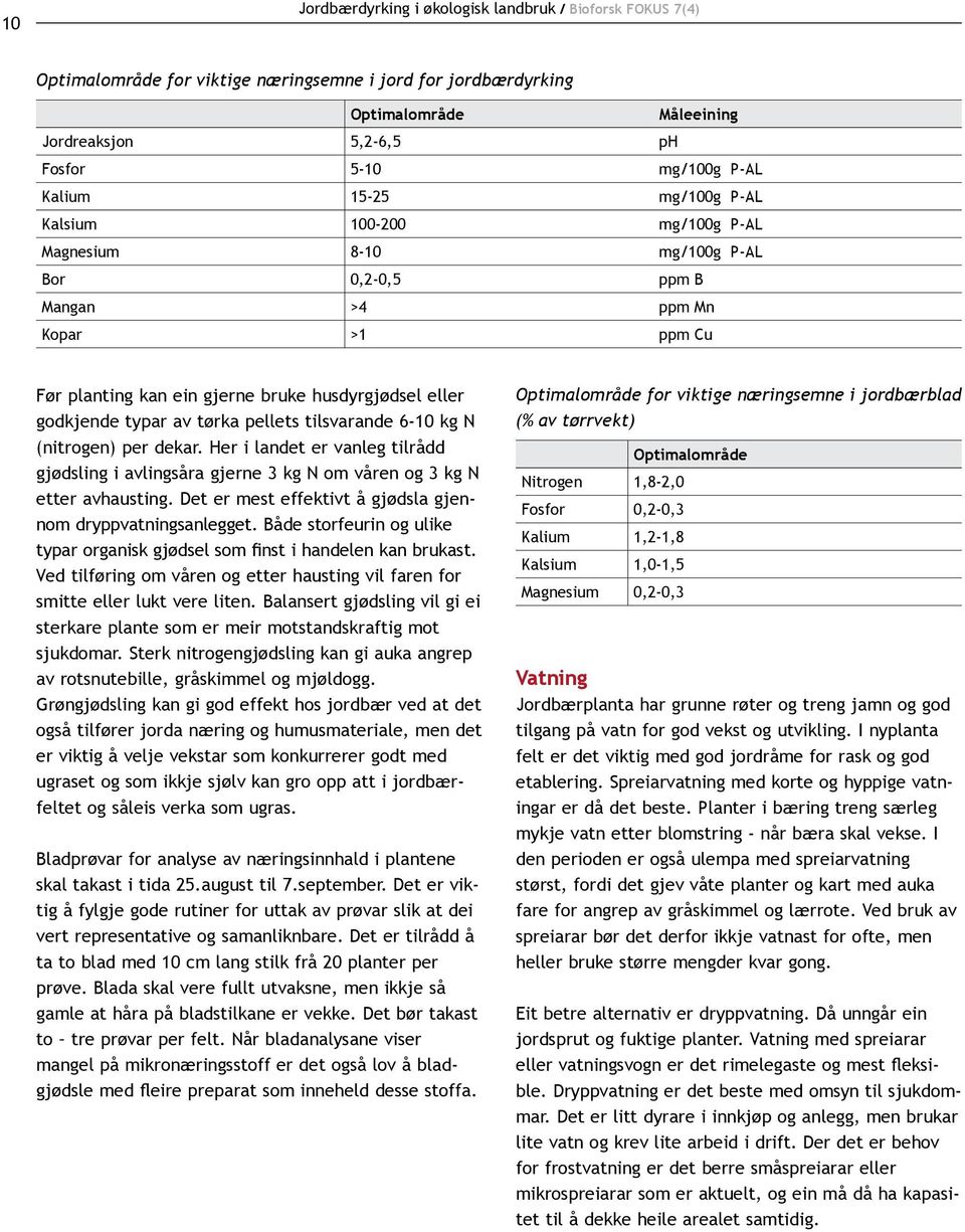 typar av tørka pellets tilsvarande 6-10 kg N (nitrogen) per dekar. Her i landet er vanleg tilrådd gjødsling i avlingsåra gjerne 3 kg N om våren og 3 kg N etter avhausting.