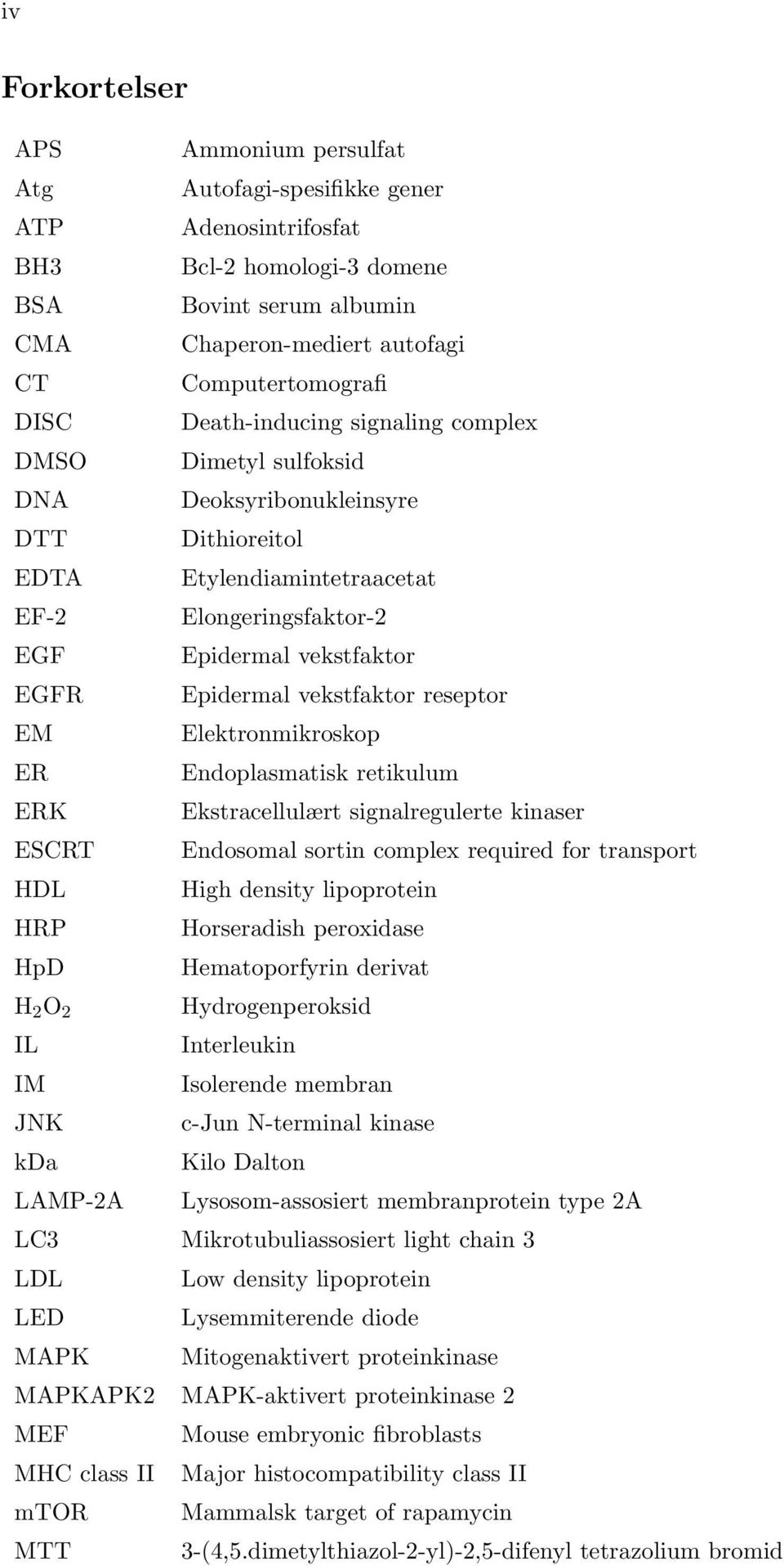 vekstfaktor reseptor EM Elektronmikroskop ER Endoplasmatisk retikulum ERK Ekstracellulært signalregulerte kinaser ESCRT Endosomal sortin complex required for transport HDL High density lipoprotein