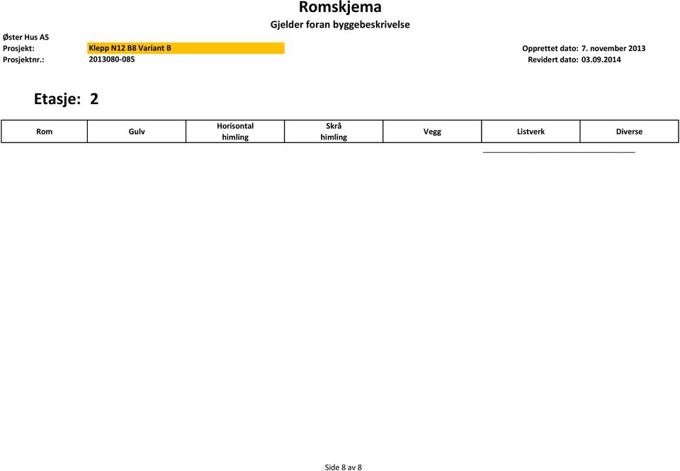 november 2013 Prosjektnr.: 2013080-085 Revidert dato: 03.09.