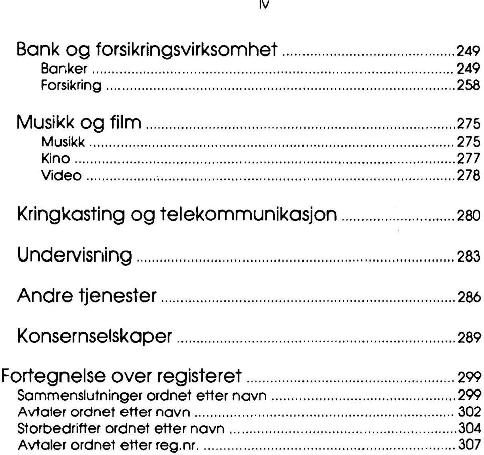 .. 283 Andre tjenester... 286 Konsernselskaper...... 289 Fortegnelse over registeret.