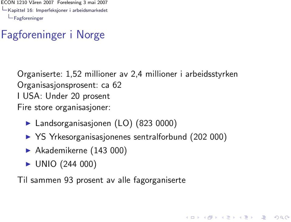 Landsorganisasjonen (LO) (823 0000) YS Yrkesorganisasjonenes sentralforbund