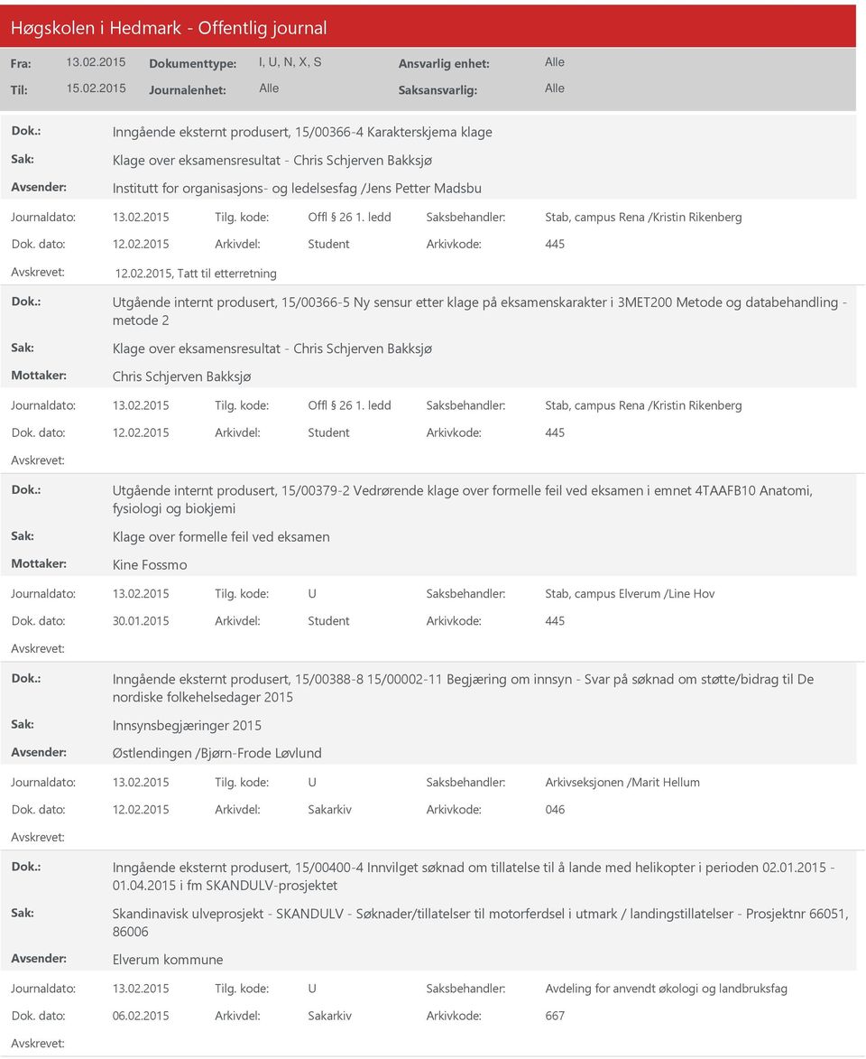 2015 Arkivdel: Student 12.02.