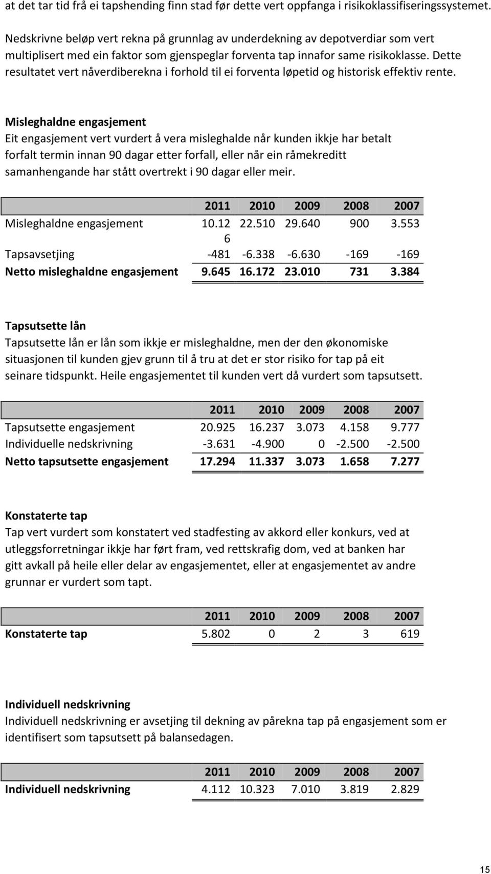 Dette resultatet vert nåverdiberekna i forhold til ei forventa løpetid og historisk effektiv rente.