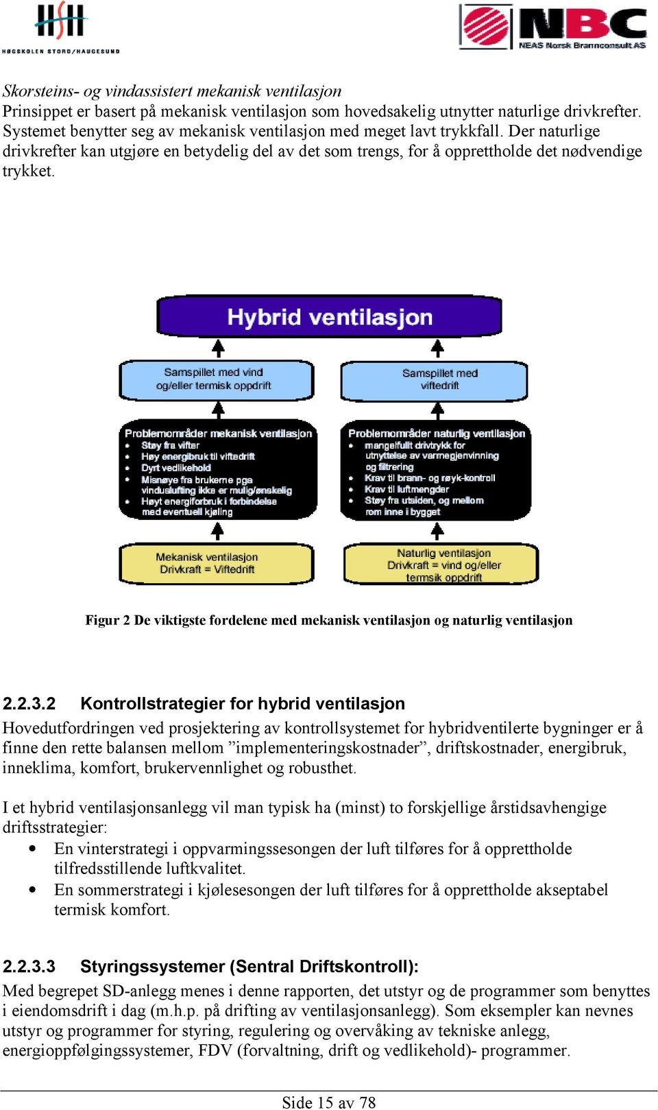 Figur 2 De viktigste fordelene med mekanisk ventilasjon og naturlig ventilasjon 2.2.3.