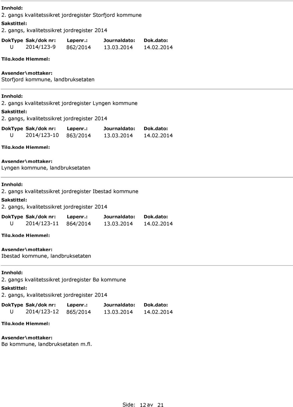 gangs kvalitetssikret jordregister bestad kommune 2014/123-11 864/2014 bestad kommune, landbruksetaten 2.