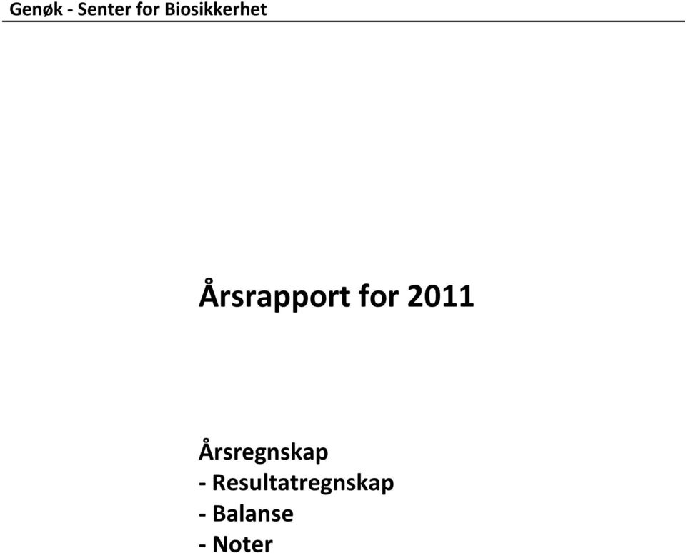 for 2011 Årsregnskap -