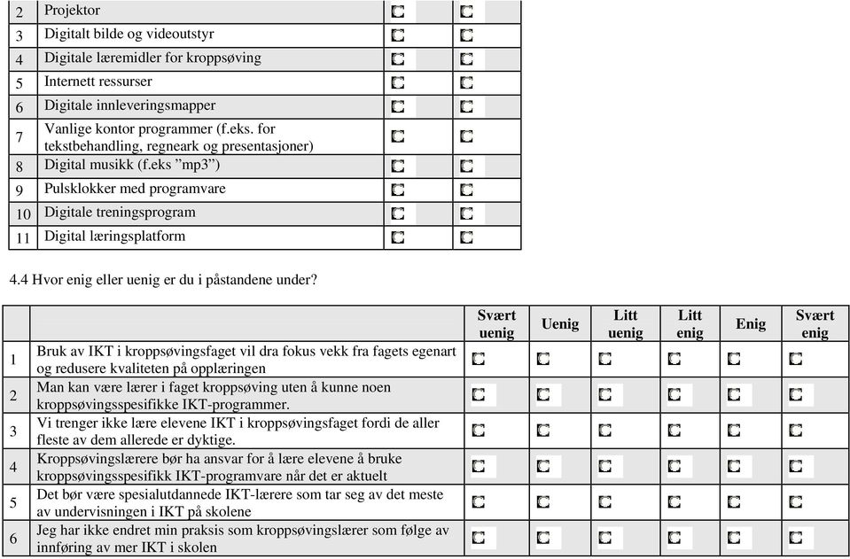 4 Hvor eller er du i påstandene under?